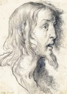 The Head of Christ in Profile to the Right, (black and white chalk) The Head of Christ in Profile to the Right, (black and white chalk)