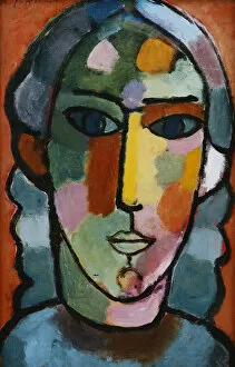 Head of Girl; Madchenkopf, c. 1915-16 (oil on canvas)