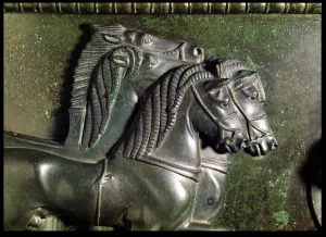 Head of a horse from a quadriga, detail of the frieze around the neck of the Vix Krater Head of a horse from a quadriga, detail of the frieze around the neck of the Vix Krater