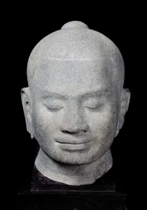 Head of King Jayavarman VII (1181-1218) Bayon Style, from Preah Khan, 12th-13th century Head of King Jayavarman VII (1181-1218) Bayon Style, from Preah Khan, 12th-13th century