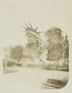 Head of the Statue of Liberty on display in a park in Paris, 1883 (albumen print) Head of the Statue of Liberty on display in a park in Paris, 1883 (albumen print)