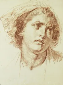 The Head of a Woman looking up to the right, (red chalk) The Head of a Woman looking up to the right, (red chalk)