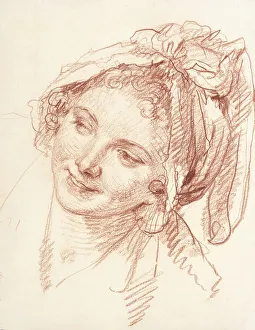 The Head of a Young Girl Inclined to the Left, (red chalk) The Head of a Young Girl Inclined to the Left, (red chalk)