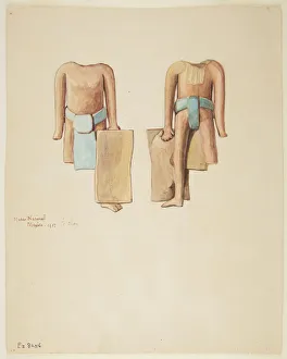 Front and back of a headless figure with half of right leg and right hand missing (w/c) Front and back of a headless figure with half of right leg and right hand missing (w/c)