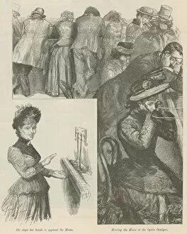 Hearing the music at the Opera Comique (engraving)