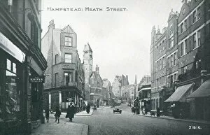 Heath Street in Hampstead (b / w photo)