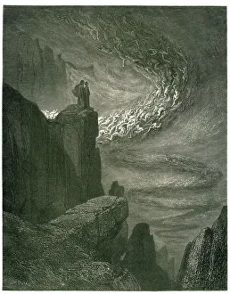 Inferno, Canto 24 : The thieves tormented by serpents, illustration from  The Divine Comedy by Dante Alighieri, 1885