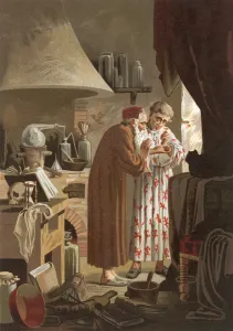 Helmont receiving an alchemist who presented him with the philosopher's stone Helmont receiving an alchemist who presented him with the philosopher's stone
