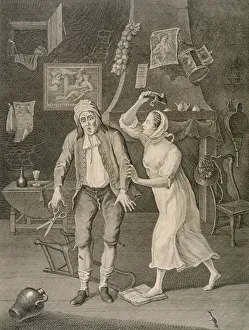The Hen Peckt Husband, 1768 (line engraving) The Hen Peckt Husband, 1768 (line engraving)