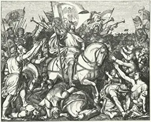 Henry the Fowler, King of East Francia, after his victory over the Magyars at the Battle Henry the Fowler, King of East Francia, after his victory over the Magyars at the Battle