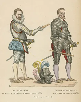 Henry I, Duke of Guise and Francois de Montmorency, Marshal of France (coloured engraving) Henry I, Duke of Guise and Francois de Montmorency, Marshal of France (coloured engraving)