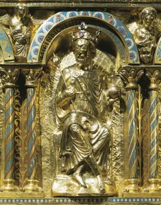 Henry IV, Holy Roman Emperor (1050-1106), detail from the Shrine of Emperor Charlemagne Henry IV, Holy Roman Emperor (1050-1106), detail from the Shrine of Emperor Charlemagne
