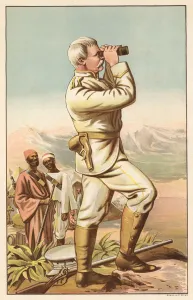 Henry Morton Stanley in search of Emin Pasha, 1888 (colour litho) Henry Morton Stanley in search of Emin Pasha, 1888 (colour litho)