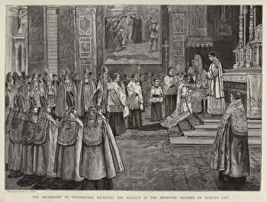 Roman Catholicism Gallery: Herbert Vaughan, Archbishop of Westminster, receiving the Pallium at the Brompton Oratory, London