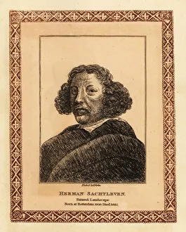 Herman Saftleven the Younger, Dutch Baroque painter.1817 (etching) Herman Saftleven the Younger, Dutch Baroque painter.1817 (etching)