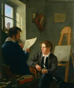 Hermann Kauffmann and Georg Haeselich (1806-94) in Kauffmanns Munich Studio, 1830 Hermann Kauffmann and Georg Haeselich (1806-94) in Kauffmanns Munich Studio, 1830