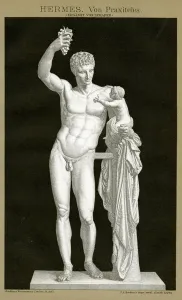 Hermes and the Infant Dionysos attributed to Praxiteles c.1895 (colour chromolithograph) Hermes and the Infant Dionysos attributed to Praxiteles c.1895 (colour chromolithograph)