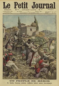 1914 1918 Wwi Ww One Gallery: Heroic resistance of the Serbian people. World War I, 1915 (colour litho)