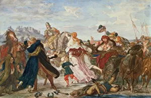 Images Dated 1st February 2007: Hetman Koniecpolski Liberating Prisoners from the Tartars in 1624, 1875-76 (w / c on paper)