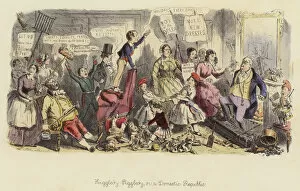 Higgledy-Piggledy, or a Domestic Republic (coloured engraving)