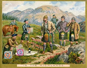 In the Highlands, a promotional card for Huntley & Palmers Biscuits, c In the Highlands, a promotional card for Huntley & Palmers Biscuits, c