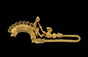 Highly important La Tene warrior fibula (gold) (see also 1065823-7) Highly important La Tene warrior fibula (gold) (see also 1065823-7)