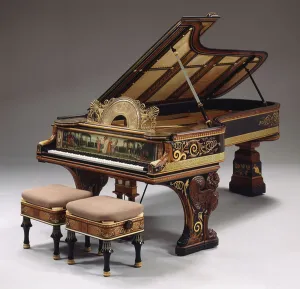A highly important pianoforte designed by Sir Lawrence Alma-Tadema A highly important pianoforte designed by Sir Lawrence Alma-Tadema