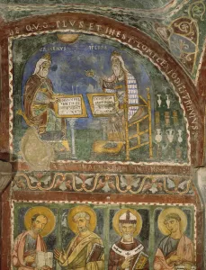 Hippocrates and Galen, Crypt of Anagni Cathedral (fresco) Hippocrates and Galen, Crypt of Anagni Cathedral (fresco)