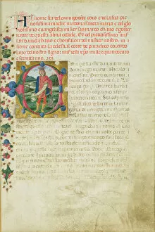 Historiated initial C depicting The Prophet Daniel in a Landscape, c
