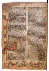 Historiated initial D at the beginning of The Saga of Olaf Tryggvason Historiated initial D at the beginning of The Saga of Olaf Tryggvason