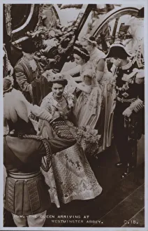 HM The Queen arriving at Westminster Abbey (b/w photo) HM The Queen arriving at Westminster Abbey (b/w photo)