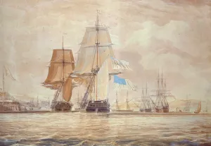 HMS Shannon leading the Chesapeake into Halifax Harbour, 1813 (w/c) HMS Shannon leading the Chesapeake into Halifax Harbour, 1813 (w/c)