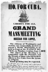 Ho, for Cuba, poster advertising a meeting to sympathise with those who fell in their Ho, for Cuba, poster advertising a meeting to sympathise with those who fell in their