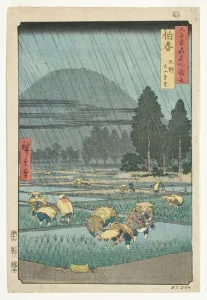 Hoki Province, Ono, Distant View of Mount Daisen, 1853 (woodblock) Hoki Province, Ono, Distant View of Mount Daisen, 1853 (woodblock)