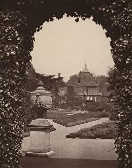 Holland House Collection: Holland House, London: The Dutch Garden as seen from the Italian Garden (b / w photo)