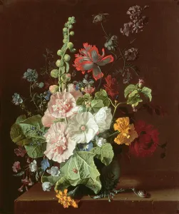 Hollyhocks and Other Flowers in a Vase, 1702-20 (oil on canvas) Hollyhocks and Other Flowers in a Vase, 1702-20 (oil on canvas)