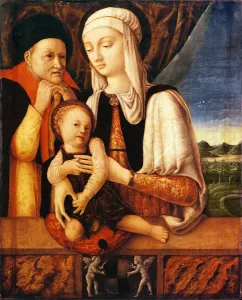 The Holy Family (coat of arms of Barbara de Brandeboug, Duchess of Mantua), c.1450-60 The Holy Family (coat of arms of Barbara de Brandeboug, Duchess of Mantua), c.1450-60