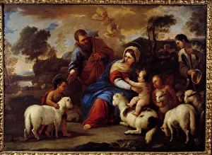 Holy family. Painting by Luca Giordano Dit Fa Presto (1632-1705), 17th century Holy family. Painting by Luca Giordano Dit Fa Presto (1632-1705), 17th century