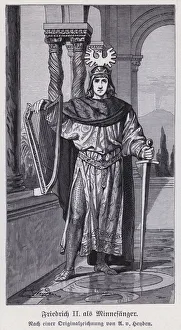 The Holy Roman Emperor Frederick II as a minnesanger (engraving) The Holy Roman Emperor Frederick II as a minnesanger (engraving)
