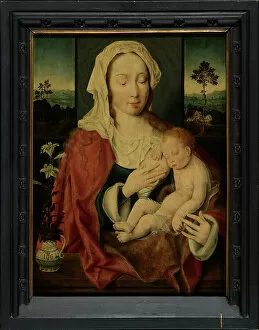 Madonna & Child Gallery: Holy Virgin with Sleeping Baby Jesus (oil on panel)