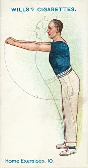 Home Exercises, 10, For Developing Muscles of Chest, Shoulders, Abdomen, and Arms (colour litho) Home Exercises, 10, For Developing Muscles of Chest, Shoulders, Abdomen, and Arms (colour litho)