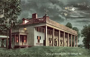 Plantations Gallery: Home of George Washington, Mount Vernon, Virginia (colour litho)