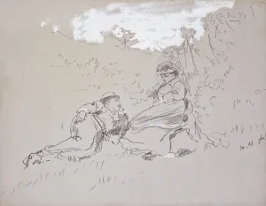 The Honeymoon, 1875 (pencil and Chinese white on gray paper) The Honeymoon, 1875 (pencil and Chinese white on gray paper)