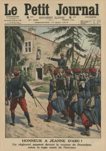 Honour to Joan of Arc, a regiment saluting the birthplace of the heroine at Domremy Honour to Joan of Arc, a regiment saluting the birthplace of the heroine at Domremy