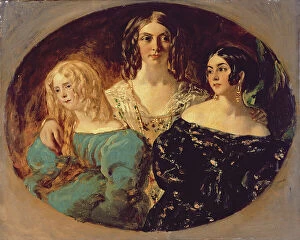 Portraits Collection: The Honourable Mrs. Caroline Norton and her Sisters, c. 1847 (oil on canvas)
