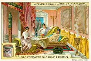 Horace reciting his odes before Augustus and Maecenas (chromolitho) Horace reciting his odes before Augustus and Maecenas (chromolitho)