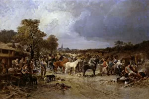Images Dated 1st December 2011: The Horse Market at Honnebont, 1871 (oil on canvas)