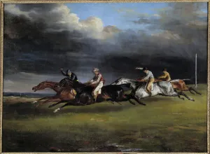 Horse Race says the derby at Epsom Painting by Theodore Gericault (1791-1824) 1821 Sun Horse Race says the derby at Epsom Painting by Theodore Gericault (1791-1824) 1821 Sun