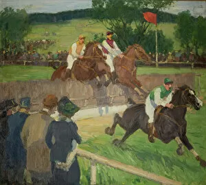 Group Of Persons Gallery: Horse Racing, 1906 (oil on canvas)