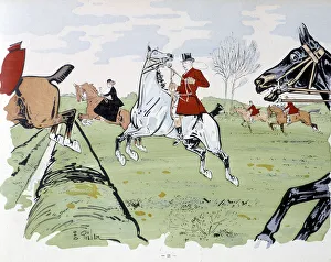 Horse-riding obstacle race - drawing by Thelem Horse-riding obstacle race - drawing by Thelem